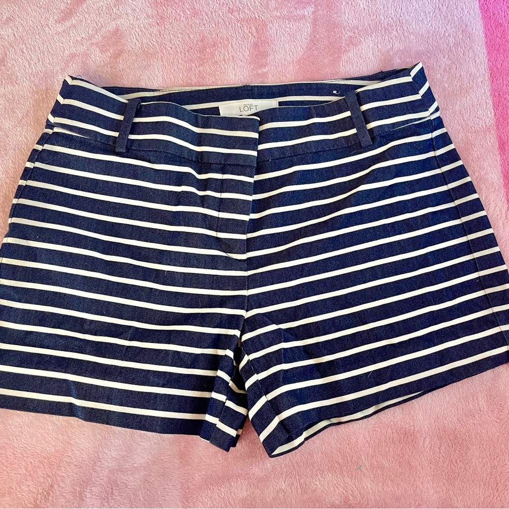 New  LOFT The Riviera Short striped shorts navy white nwt size 2 shorts